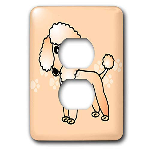3dRose lsp 13772 6 Cute Apricot Poodle Paw Print Background 2 Plug Outlet Cover