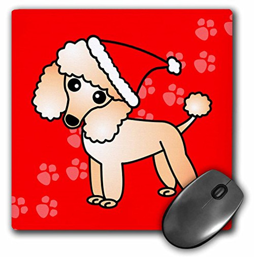 3dRose LLC 8 x 8 x 025 Inches Cute Apricot Poodle Red Paw Background with Santa Hat Mouse Pad mp 13773 1 3dRose LLC 8 x 8 x 025 Inches Cute Apricot Poodle Red Paw Background with Santa Hat Mouse Pad mp 13773 1