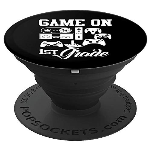 Video Game On First Grade Back to School First Day of Gamer PopSockets Grip and Stand for Phones and Tablets
