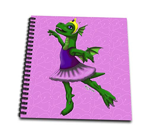 3dRose db 203227 3 Cute Ballet Dragon in a Tutu on Pink Background Mini Notepad 4  x 4