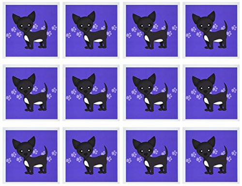 3dRose Cute Black Chihuahua Blue Pawprint Background Greeting Cards 6 x 6 inches set of 12 gc 12079 2 3dRose Cute Black Chihuahua Blue Pawprint Background Greeting Cards 6 x 6 inches set of 12 gc 12079 2