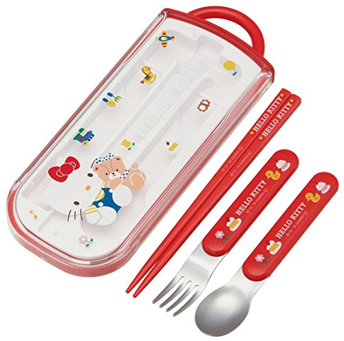 Skater Spoon Fork Chopsticks Trio Set Sanrio Hello Kitty TCS1AM from Japan