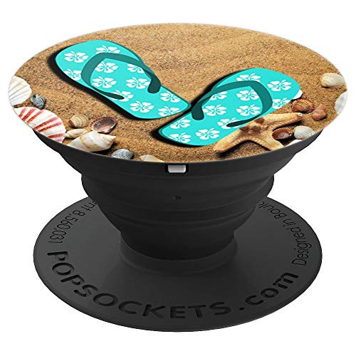 Summer Beach Flip Flop Design Accessory Gift PopSockets Grip and Stand for Phones and Tablets