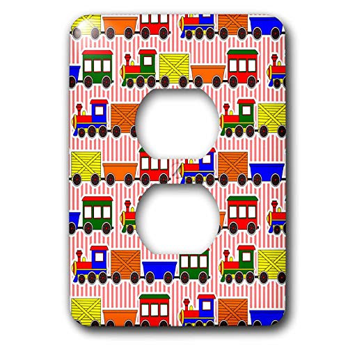3dRose lsp 25428 6 Cute Train Print Primary Red Stripe Background Outlet Cover Multi Color 3dRose lsp 25428 6 Cute Train Print Primary Red Stripe Background Outlet Cover Multi Color
