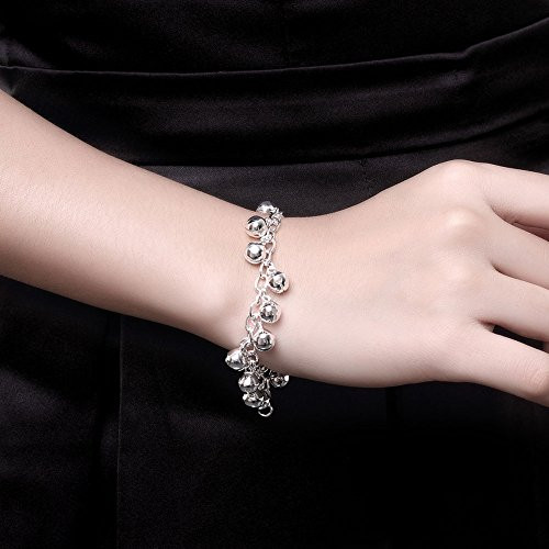 Cutesmile Fashion Jewelry 925 Sterling Silver Bells Chain Adjustable Bracelet Anklet for Women Girls Cutesmile Fashion Jewelry 925 Sterling Silver Bells Chain Adjustable Bracelet Anklet for Women Girls