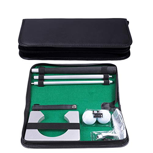 HOW TRUE Golf Putting Set with Golf Putter 2 Golf Balls Golf Putting Cup for Travel Indoor Golf Putting Practice Portable Golf Putter Kit Golf Gifts for Men