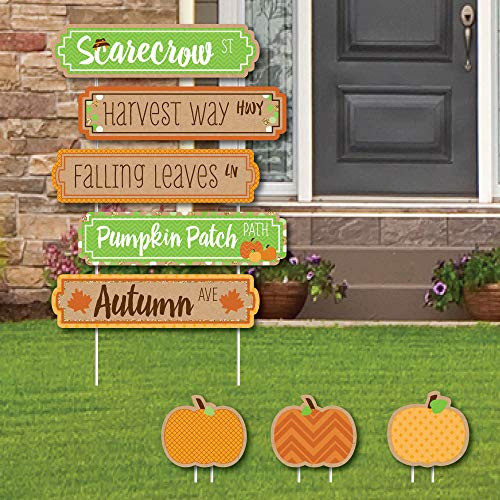 Big Dot of Happiness Pumpkin Patch Street Sign Cutouts Fall Halloween or Thanksgiving Party Yard Signs and Decorations Set of 8 Big Dot of Happiness Pumpkin Patch Street Sign Cutouts Fall Halloween or Thanksgiving Party Yard Signs and Decorations Set of 8