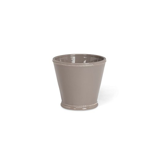 Abbott Collection Jenny Ceramic Planter w/Beaded Trim, Grey (Small)