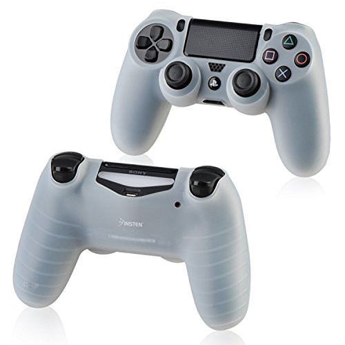 For PS4 Controller Silicone Skin Case Cover, Insten Silicone Controller Skin Case Compatible With Sony PlayStation 4 PS4 Controller, Clear White