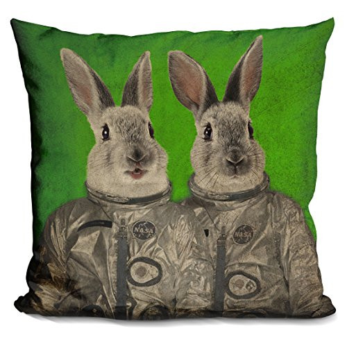 LiLiPi We are Ready Green Decorative Accent Throw Pillow