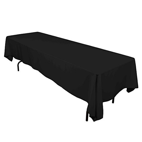 LinenTablecloth 60 x 126-Inch Rectangular Polyester Tablecloth Black