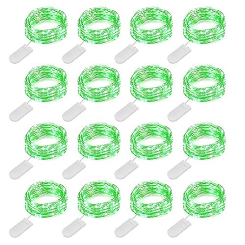 MUMUXI 16 Pack Fairy Lights Battery Operated Included 10ft 30 LED Mini String Lights Waterproof Copper Wire Firefly Starry Lights for DIY Wedding Party Mason Jars Christmas Decorations Green MUMUXI 16 Pack Fairy Lights Battery Operated Included 10ft 30 LED Mini String Lights Waterproof Copper Wire Firefly Starry Lights for DIY Wedding Party Mason Jars Christmas Decorations Green