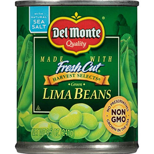 Del Monte Canned Fresh Cut Harvest Selects Green Lima Beans 85 Ounce  Pack of 12