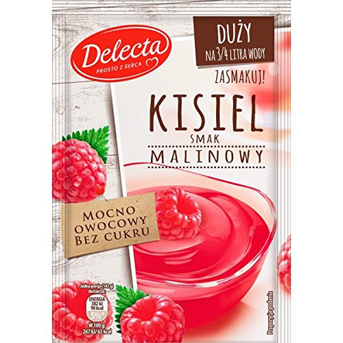 Delecta Kisiel Smak Malinowy Raspberry Soft Jelly Mix 58g  5 Pack