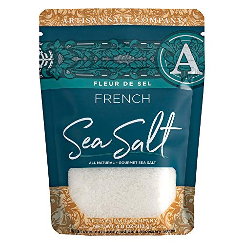 SaltWorks Fleur de Sel French Flower of Salt Artisan Zip Top Pouch 4 Ounce