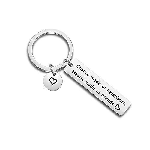 TGBJE Neighbors Gift Chance Made Us Neighbor Hearts Made Us Friends Keychain Thank You Gift  Neighbors Keychain