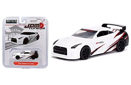 NEW 1 64 JADA TOYS COLLECTOR S SERIES JDM TUNERS   WHITE 2009 NISSAN GT R  R35  Diecast Model Car By Jada Toys