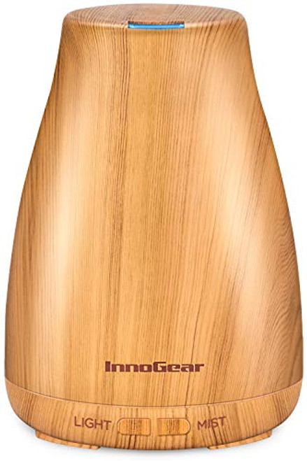 InnoGear Essential Oil Diffuser Upgraded Diffusers for Essential Oils Aromatherapy Diffuser Cool Mist Humidifier with 7 Colors Lights 2 Mist Mode Waterless Auto off for Home Office Room Yellow