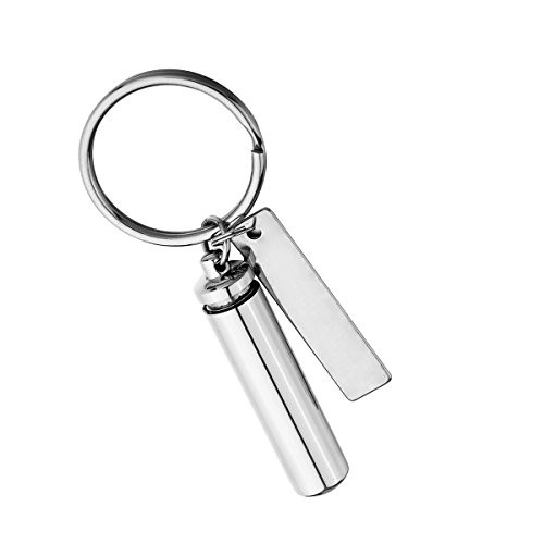 HooAMI Silver Tone Blanks Stamping Tags Cylinder Cremation Urn Keychain Keepsake Memorial Ashes Jewelry HooAMI Silver Tone Blanks Stamping Tags Cylinder Cremation Urn Keychain Keepsake Memorial Ashes Jewelry