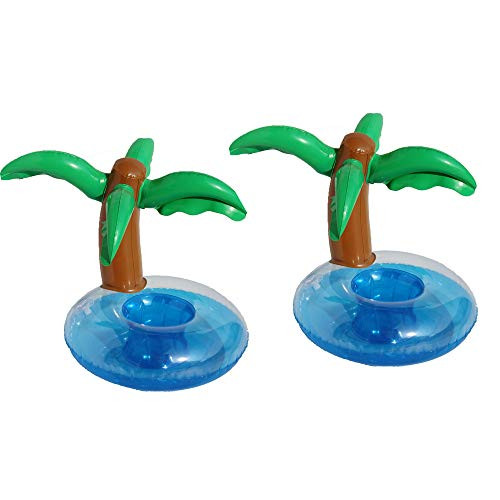 BinaryABC Inflatable Coconut Tree Palm Trees Drink Holders Drink Floaties Pool Drink Holder Floats Inflatable Floating Drink Cup HolderHawaii Summer Pool Paty Drinks Favors2Pcs