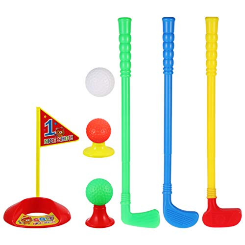 LIOOBO 1 Set Plastic Golf Club Toy Set Golf Club Suit Kids Golf Ball Kit Golfer Club Toys Set for Kids Children Boys and Girls Gift