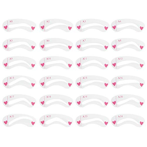 NUOLUX 8 Sets Eyebrow Stencils Eyebrows Grooming Stencil Kit Shaping Templates DIY Tools 24 pcs