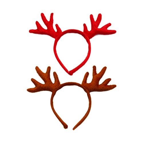Lurrose 2pcs Halloween Christmas Party Headbands Cute Reindeer Antlers Hairbands Hair Hoops Headpiece for Man Woman