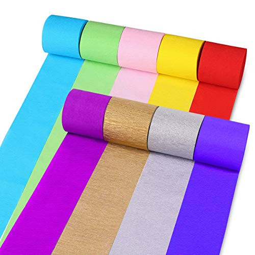 STOBOK Crepe Paper 82ft Party Streamers Rainbow Crepe Paper Streamers for Birthday Christmas Party Backdrop DecorationsAssorted Colors18 Rolls
