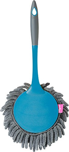Vigar Rengo Round Microfibre Duster, 7-Inches by 4-Inches by 14-1/4-Inches, Blue, Grey