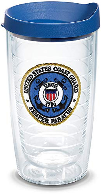 Tervis 1062040 Coast Guard Logo Insulated Tumbler with Emblem and Blue Lid 16oz Clear Tervis 1062040 Coast Guard Logo Insulated Tumbler with Emblem and Blue Lid 16oz Clear