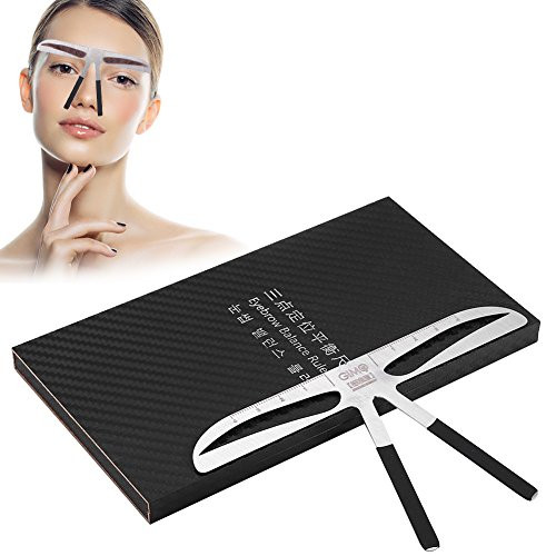 Eyebrow Ruler Permanent Tattoo Eyebrow Measure Balance Extension Three point positioning design Ruler Shape Stencil Stainless Steel Makeup Tool  Standard Eyebrow
