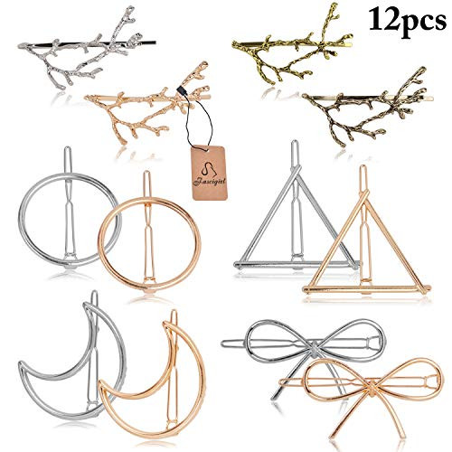 Women Barrettes Fascigirl 12Pcs Metal Hairpins Gold Silver Butterfly Hair Clips for Girls Tree Branch Alloy Geometrical Moon Circle Bowknot Hair Circle Barrettes Women Barrettes Fascigirl 12Pcs Metal Hairpins Gold Silver Butterfly Hair Clips for Girls Tree Branch Alloy Geometrical Moon Circle Bowknot Hair Circle Barrettes