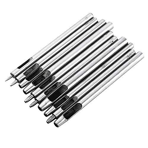 Yosoo 10Pcs Steel Leather Hole Punch Cutter 05mm 5mm Leather Working Tools Round Hollow Hole Punch Cutter Tools for Leather Watch Bands Belts Paper Plastics