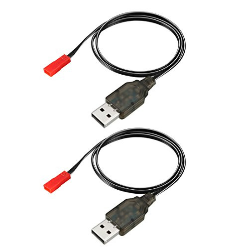 uxcell 2pcs JST 2P USB Charging Cable for RC Car 36 V 250mA Ni MH Ni CD Battery