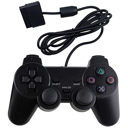 PS2 Wired Controller Double Shock Dual Vibration Twin Shock Gamepad for Sony Playstation 2 Black