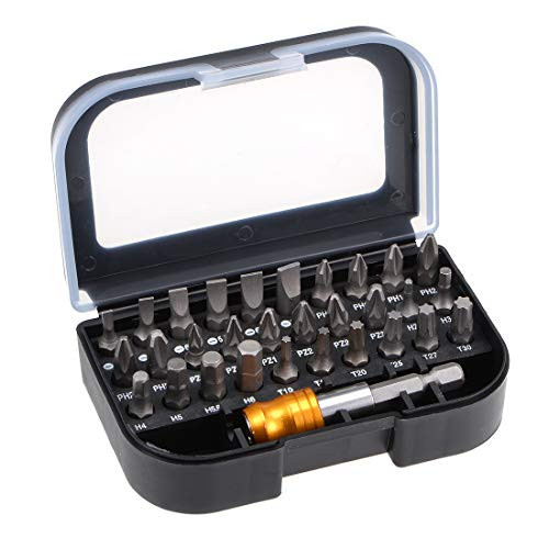 uxcell Screwdriver Set 31 in 1 Magnetic Driver Bit Set 25mm Length Screw Driver Set Bits 1 4 Inch Hex Shank Crv Screwdriver Tools Kit