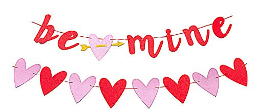 Glittery Be Mine Banner Garland and Red Pink Glittery Heart Garland Banner Valentine s Day Party Decorations Wedding Decorations Glittery Be Mine Banner Garland and Red Pink Glittery Heart Garland Banner Valentine s Day Party Decorations Wedding Decorations