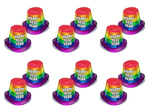 Beistle 80137-25 New Year Pride Hi-Hats, One Size Fits Most, 12 Piece Pack