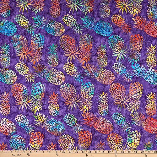 Michael Miller Tropical Pineapple Batik Purple Yard