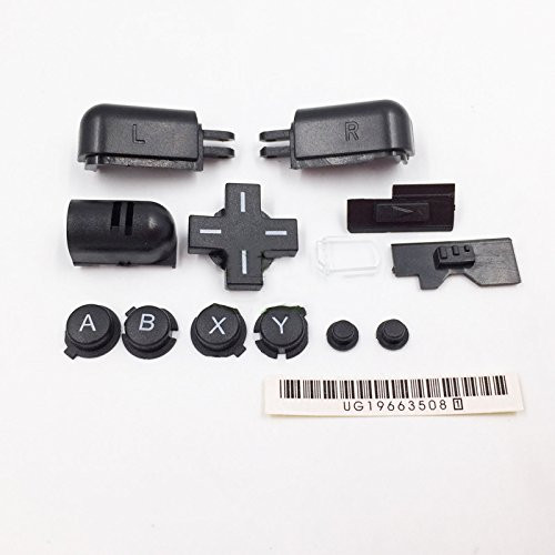 Left Right ABXY LR Full Button Set Replacement for DS Lite NDSL Buttons Kit Black Color
