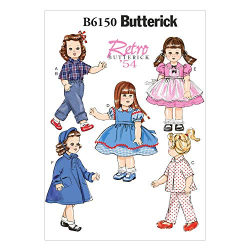 Butterick Patterns B6150 18-Inch Doll Clothes Sewing Template, One Size