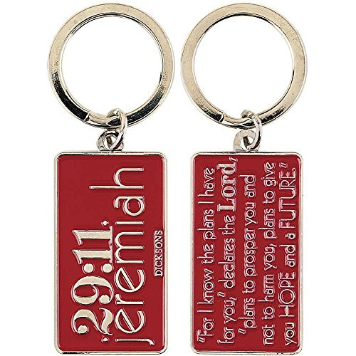 Dicksons Jeremiah 29 11 Hope and a Future Red Silver Epoxy Christian Key Ring Keychain
