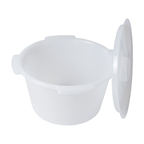 DMI Universal Replacement Plastic Commode Pail with Lid 7 quarts Durable and Sturdy Easy to Clean Clear
