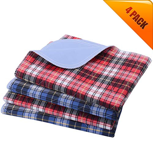 KOOLTAIL Washable Pee Pads for Dogs   Waterproof Dog Mat Non Slip Plaid Puppy Potty Training Pads Reusable Whelping Pads Blue   Red Black   White