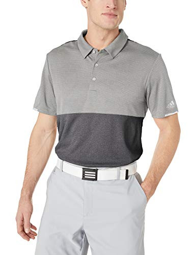 adidas Golf Climachill Heather Block Competition Polo Grey Three Heather Black Heather Black Small