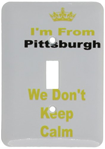 3dRose lsp 180044 1 Dont Keep Calm Pittsburgh Yellow and Black Letters on White Background Light Switch Cover