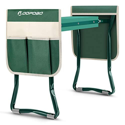 Garden Kneeler and Seat Dopobo Garden Bench   Upgraded Folding Garden Stool with 2 Tool Pouches and Soft Kneeling Pad Heavy Duty Kneeling Chair Gardening Accessories Tools Gifts for Gardeners