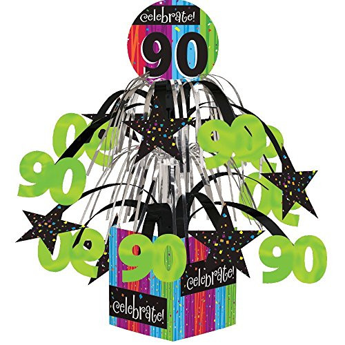 Creative Converting Party Decoration Metallic Foil Cascading Centerpiece Milestone Celebrations 90th    2 Pack