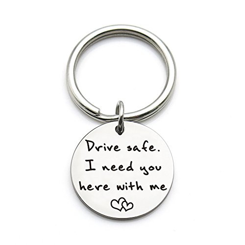 XYBAGS Drive Safe I Need You Here With Me New Driver Gift for Her or Him Trucker Husband Boyfriend Keychain Gifts XYBAGS Drive Safe I Need You Here With Me New Driver Gift for Her or Him Trucker Husband Boyfriend Keychain Gifts