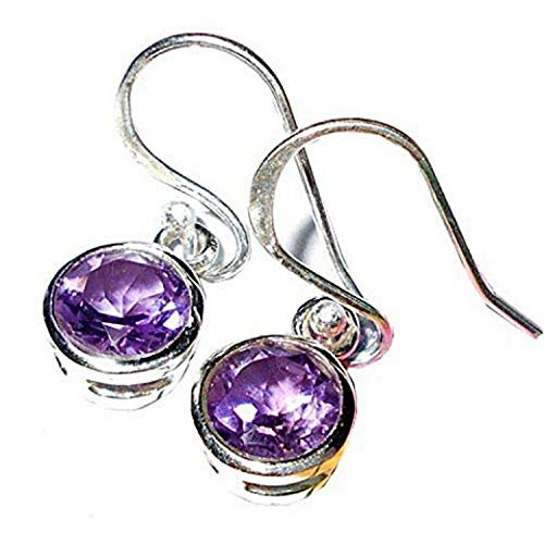 Sitara Collections SC10412 Sterling Silver Earrings Faceted Amethyst